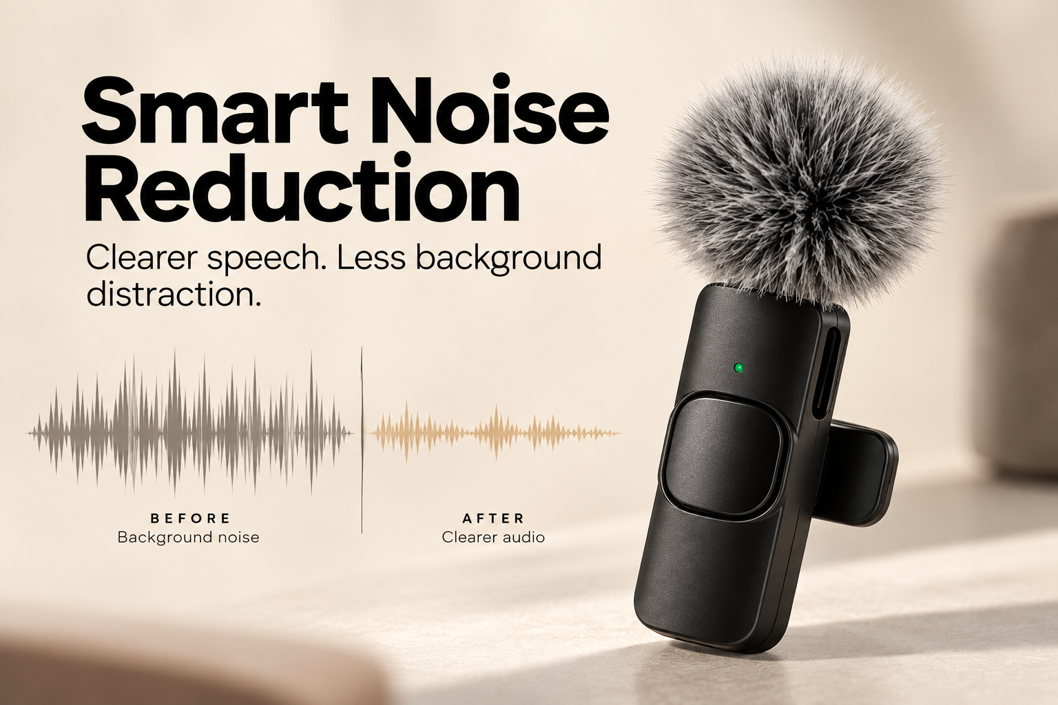 ClipTone microphone with soundwave graphic
